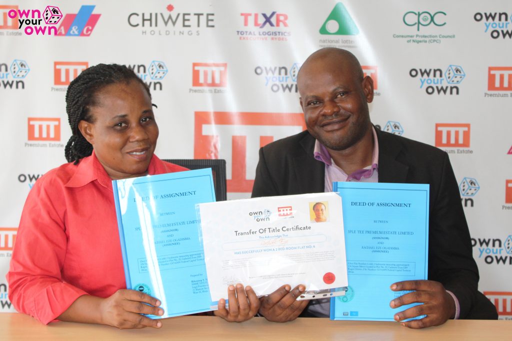 Flat 6 winner Rachael Eze and Fiancee, Anthony Elijah at signing ceremony